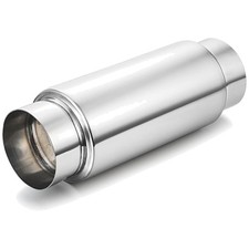 4 Inlet Universal Performance Resonator - Polished Stainless Steel Muffler