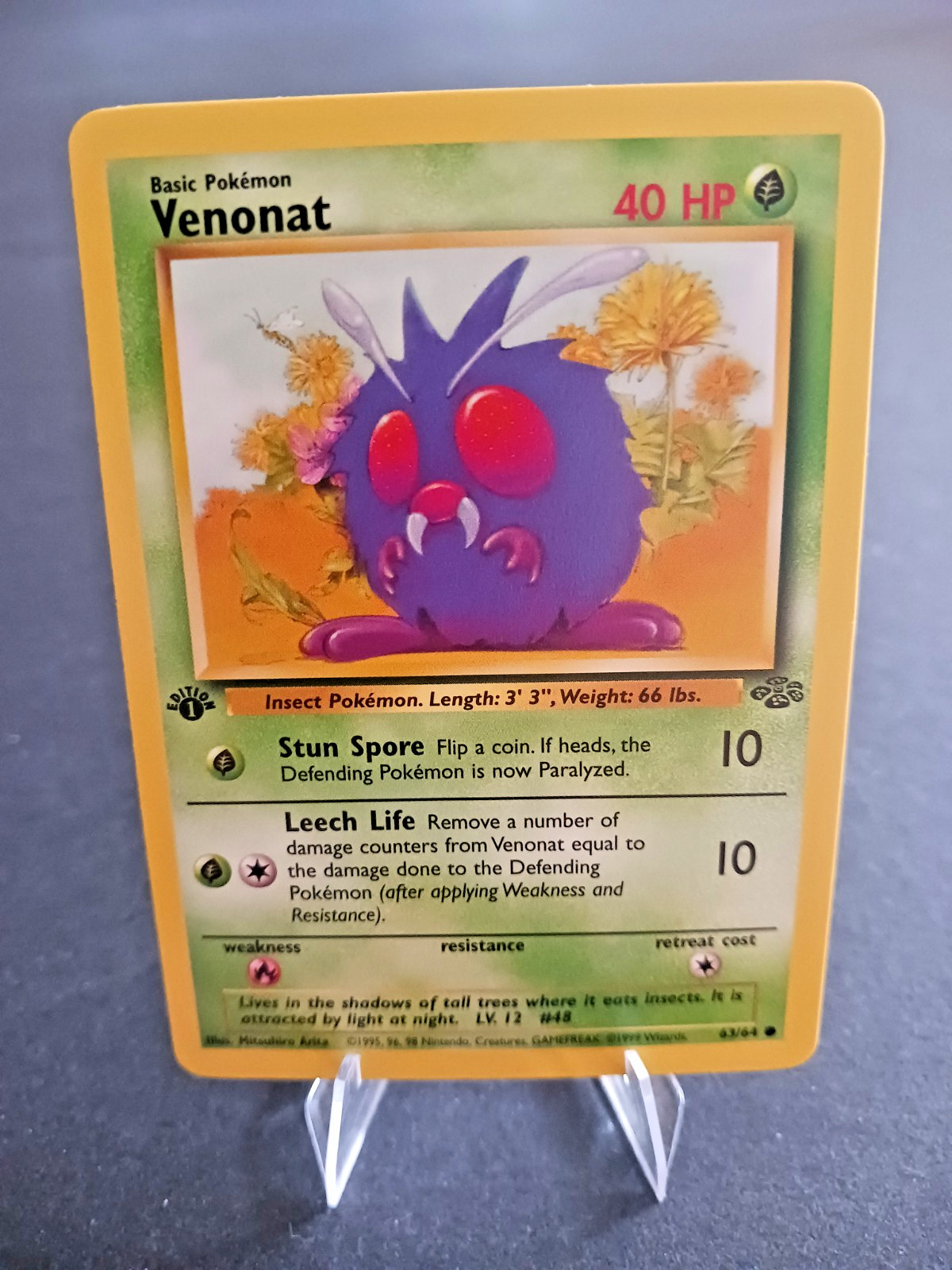 Pokemon TCG Venomoth 29/64 + Venonat 63/64 1st Edition Jungle NM Never Played