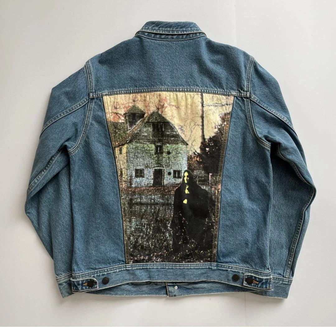 Veste camionneur denim sabbat noir fermeture bouton suprême occasion