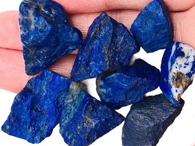  Lapis lazuli Rough Stone Sliece 8 PCs  Mine Mineral 017