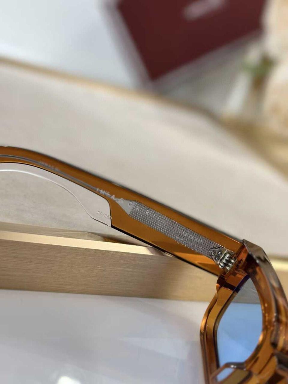 Stylish Rectangular Sunglasses Brown Frame Blue L… - image 6