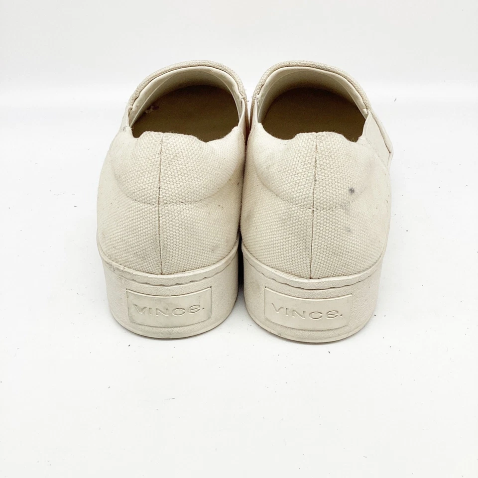 Zapatilla deportiva sin cordones Vince Warren Platform lona crema talla 9,5 M para mujer Foto 4 de 4