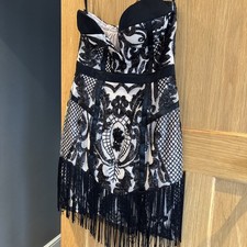 Boohoo Premium size 12 sequin lace Gatsby 1920s strapless mini corset dress BNWT