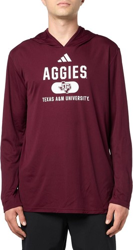 Adidas Herren Texas A&M Aggies Aeroready Designed for Training Hoodie weinrot XLT - Bild 4 von 6