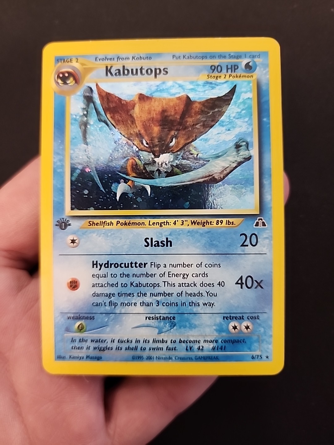 Kabutops Neo Discovery 6/75 1st Edition Holo Card NM Condition