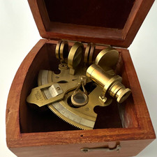 Brass Sextant Engineering/Surveying Instrument Wooden Case 1901-1950 Ross London
