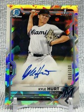 2021 Bowman Chrome Prospect Atomic Refractor 59/100 Kyle Hurt #CPA-KHU Dodgers