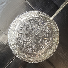Vintage crystal Clear Pressed crystal Starburst Pattern Decorative Bowl