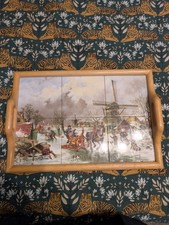 vintage Ter Steege Dutch tile serving tray.
