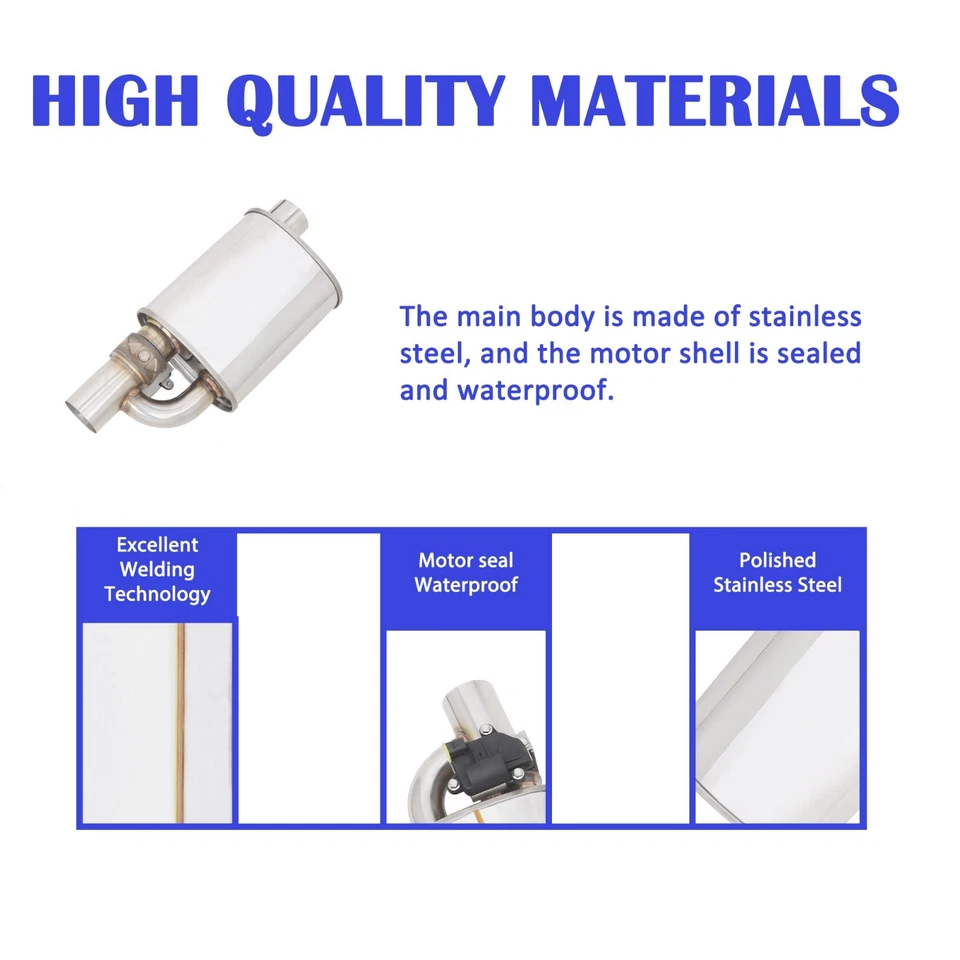 Universal Electronic Valved Exhaust Muffler 2.5"Single In/Out w/Valve Controller - Image 3 of 4