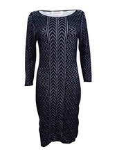 Calvin Klein Women's Chevron Bodycon Sweater Dress 2, Black