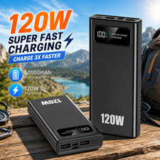 Portable 120W 50000mAh Power Bank External Battery Cell phone PD Fast Charger