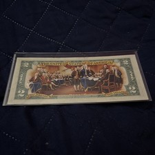 TWO DOLLAR $2 U.S. Bill Genuine Legal Tender Currency COLORIZED 2-SIDED