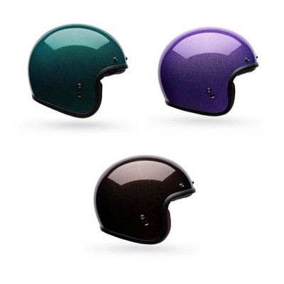 Bell Custom 500 Jethelm Motorradhelm Flake Retro Fiberglas D Ring XS XXL Schwarz