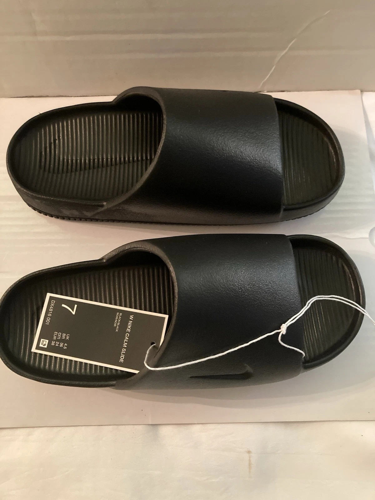 Nike calm slide taglia donna 7 uomo 6 sandali infradito neri nuovi con scatola