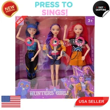 3PCS Kpop Demon Hunter Dolls Set Sings 11.8" Figures USA Seller Fast Ship