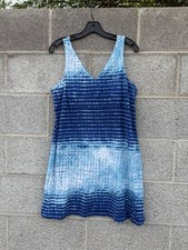 Lauren Ralph Lauren Medium Blue Ombre Mini Dress Sleeveless Casual Coverup Logo