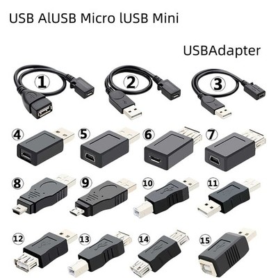 Adapter USB A | USB Micro | USB Mini Buchse auf Stecker Stecker auf Stecker USB