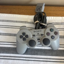 Sony PlayStation 1 PS1 Dual Shock Analog Gray OEM Controller SCPH-1200 - Tested