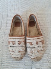 Tory Burch  Shaw  Espadrille Flats Natural  Tan Size 7 Boho Hawaiian