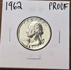 1962 Washington Quarter Silver Proof 25C Uncirculated Coin #R163