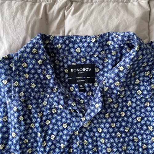 Bonobos Stretch Riviera Short Sleeve Men's Shirt Floral Print Standard Fit XXL