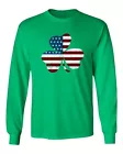 St Patricks Day Irish American 三叶草男式长袖 T 恤