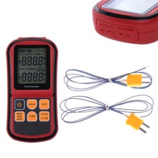 Digital Dual Channel J K T E N R Type Thermocouple Thermometer Meter GM1312