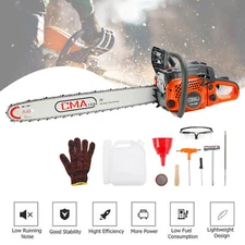 24"68CC Gasoline Chainsaw Cutting Wood Gas Sawing Aluminum Crankcase Chain Saw