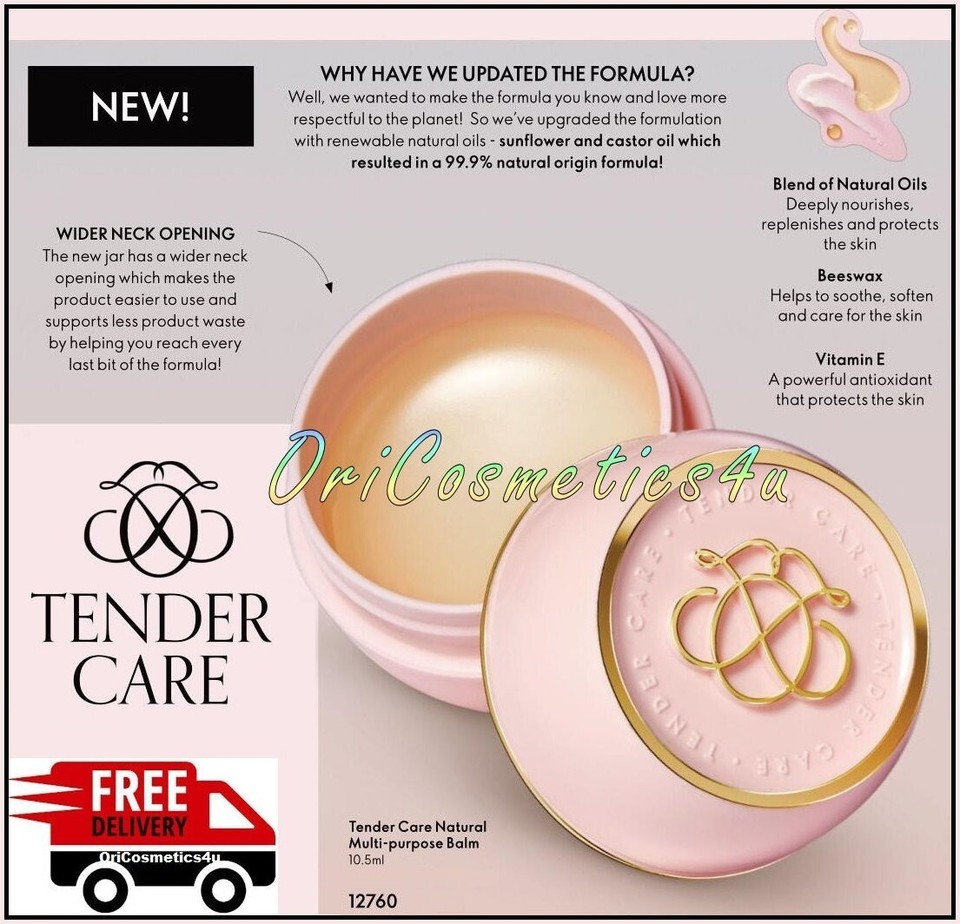 4 x Oriflame Tender Care Multi Purpose Balms Green Apple and Natural