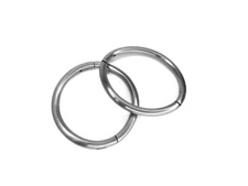 New Design Satin Stainless Steel Locking Elliptical Cuffs