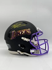 Shaquille O'Neal Autographed Flat Black Lakers Mini Helmet (Beckett)