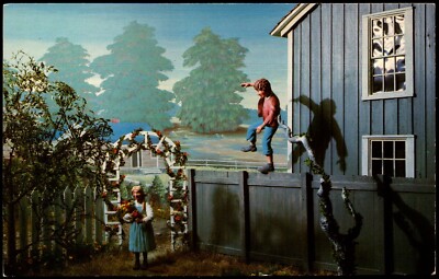 Postcard MO Hannibal Missouri Tom Sawyer Diorama Museum, Becky Thatcher A6