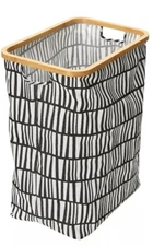 HOUSEHOLD ESSENTIALS Bamboo Rimmed Rectangular ‘Krush’ Hamper w/ Cutout Handles