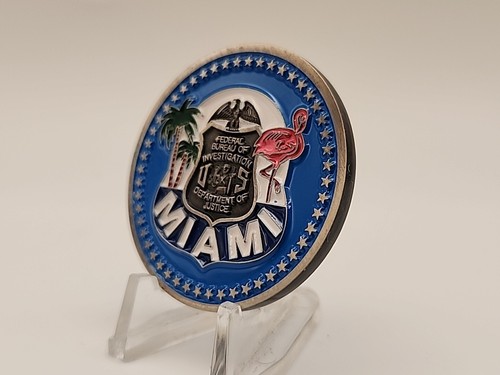 FBI DEPARTMENT OF JUSTICE MIAMI FLORIDA CHALLENGE COIN - Picture 3 of 7