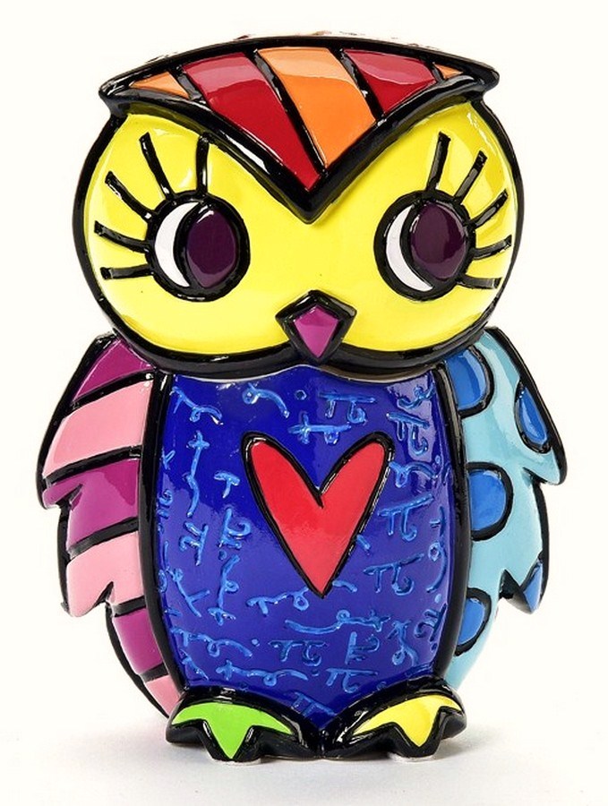 ROMERO BRITTO 'Courage Owl Trinket Keepsake Box' 2016 Two-Piece 5