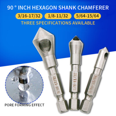 Tool Parts HSS Titanium Coated Countersink And Deburring Tool Wood Metal Drill Bit 5/64-15/64,1/8-11/32,3/16-17/32 Countersink 3pcs Set Tool Parts HSS Titanium Coated Countersink And Deburring Tool Wood Metal Drill Bit 5/64-15/64,1/8-11/32,3/16-17/32 Countersink 3pcs Set