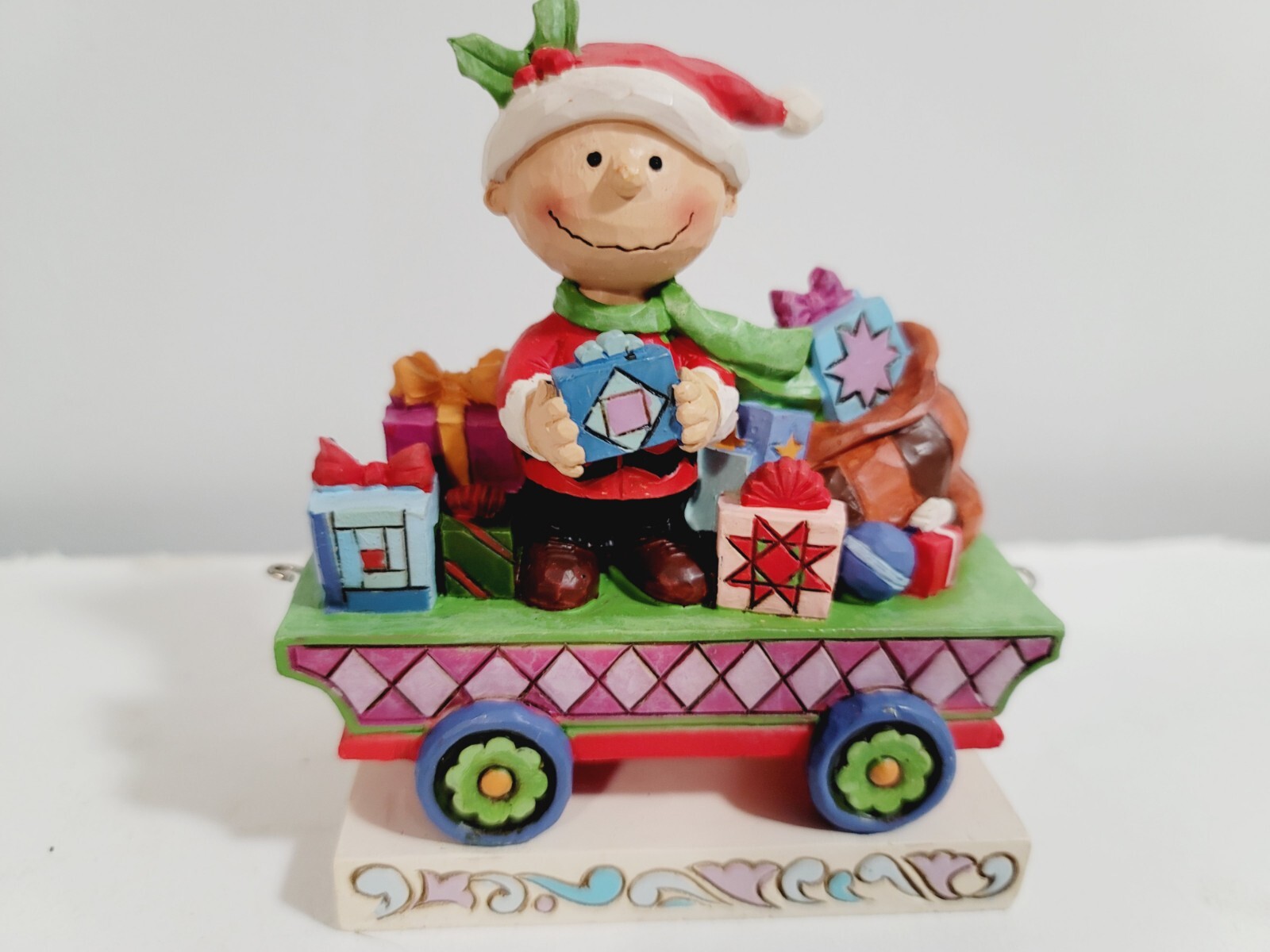 Jim Shore Peanuts Charlie Brown Christmas Train Figurine 4.72