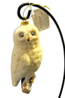 Snowy Owl Rustic Great White Barn Barred Woodland Winter Hedwig Glass Ornament — photo 2