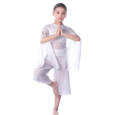 Girls 2 Piece Dance Outfits Ballet Yoga Top Cropped Pants Set Practice Costume