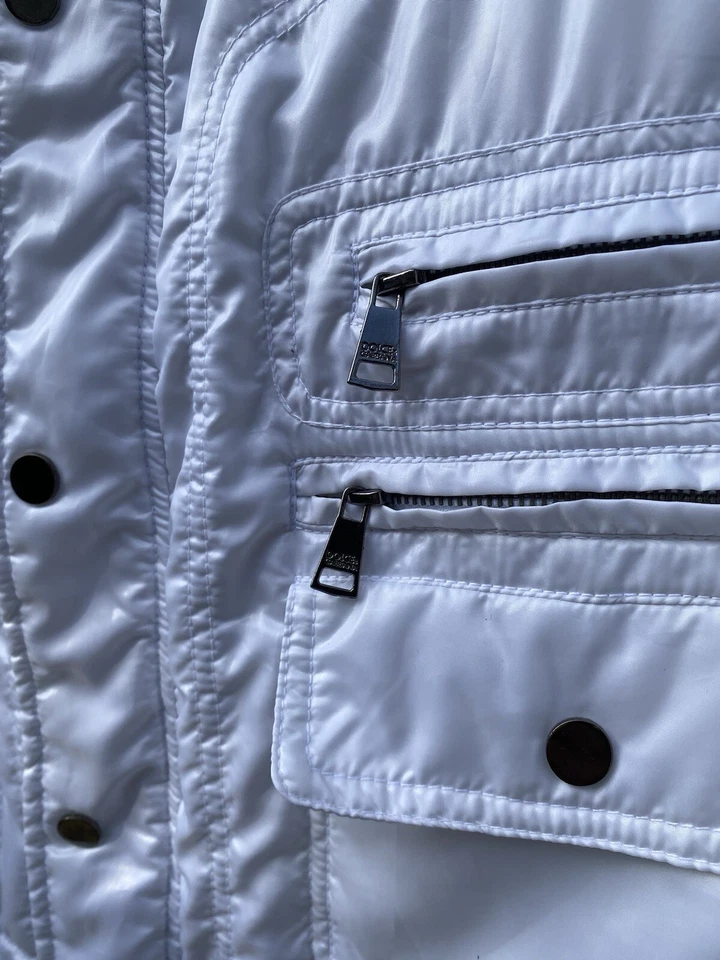 Chaqueta Bomber Dolce & Gabbana Vintage Blanca Multi Bolsillo Talla M Foto 3 de 4