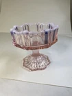 Vintage Fenton Pink Opalescent Glowy Edge & Swirl Compote No breaks no chips