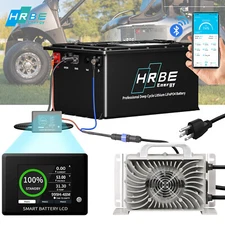 48V 105Ah Battery LiFePO4 Lithium Golf Cart 200A BMS 15000+Cycles +Monit+Charger