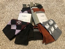 LOT Of 6 Pair Mens Goodfellow  Co Size 7-12 Crew Dress Socks Dark Colors  -NEW  -