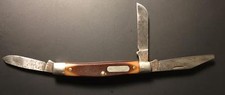 "CUCHILLO carpeta de bolsillo Schrade Old Timer 3 hojas mango marrón 34OT 4"" cerrado"