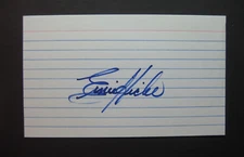 ERNIE HICKE signed 3x5 card autograph auto NHL Islanders North Stars Kings Seals