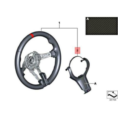 NEW BMW X5 F15 STEERING WHEEL TRIM M PERFORMANCE 32302345204 ORIGINAL