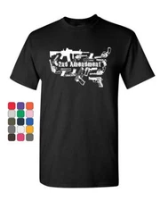 2nd Amendment US Silhouette T-Shirt Right to Bear Arms 2A Guns Mens Tee Shirt