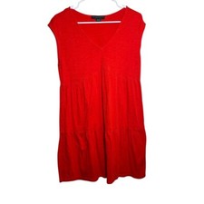 Social Standard Dress Women's XS Sheath Sleeveless V-Neck Boxy Casual Tiered