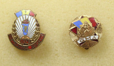 Romania 2 x GMA Always Ready & UCFS Instructor Sportiv  Pin Badge Ceau?escu Era